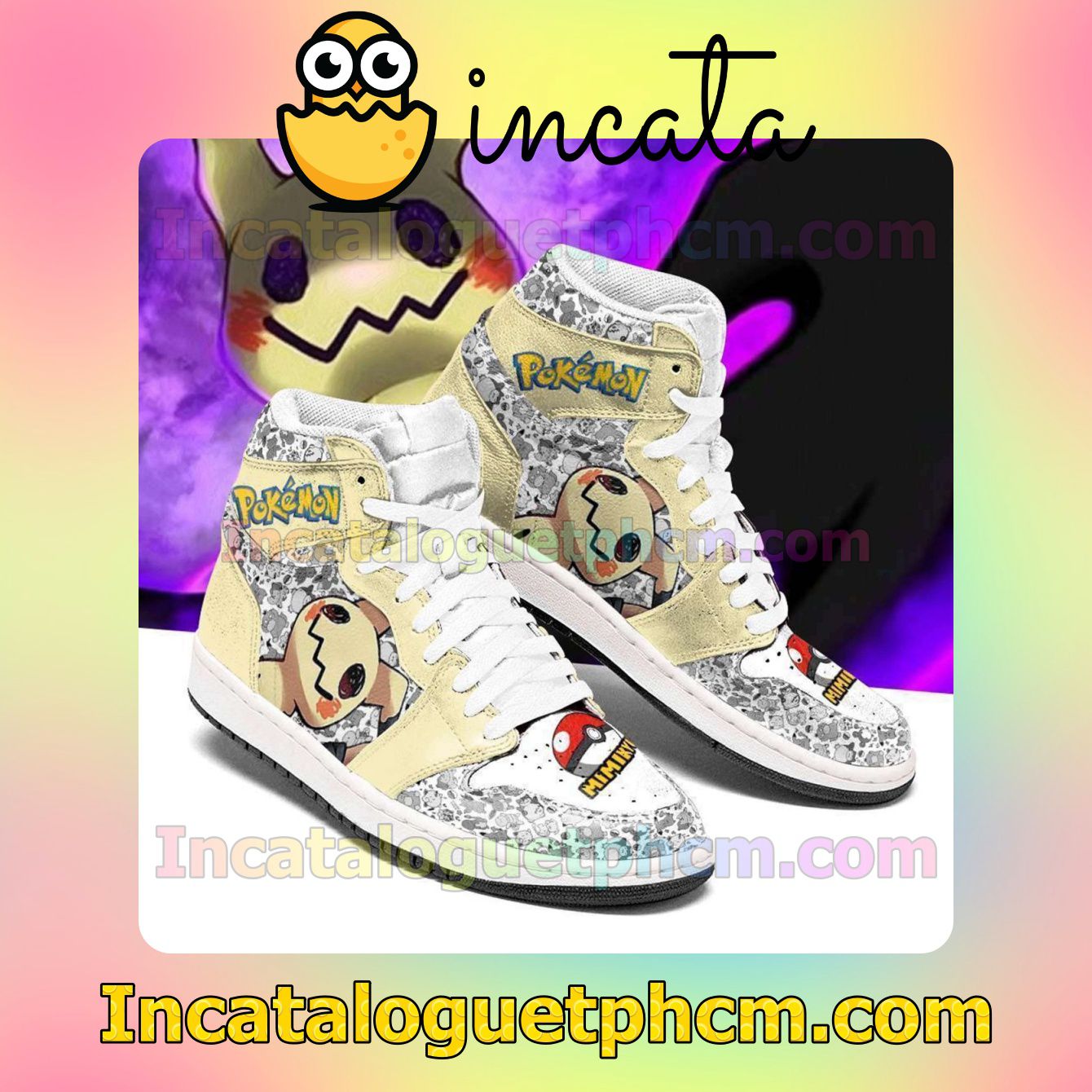 Mimikyu Anime Pokemon Air Jordan 1 Inspired Shoes