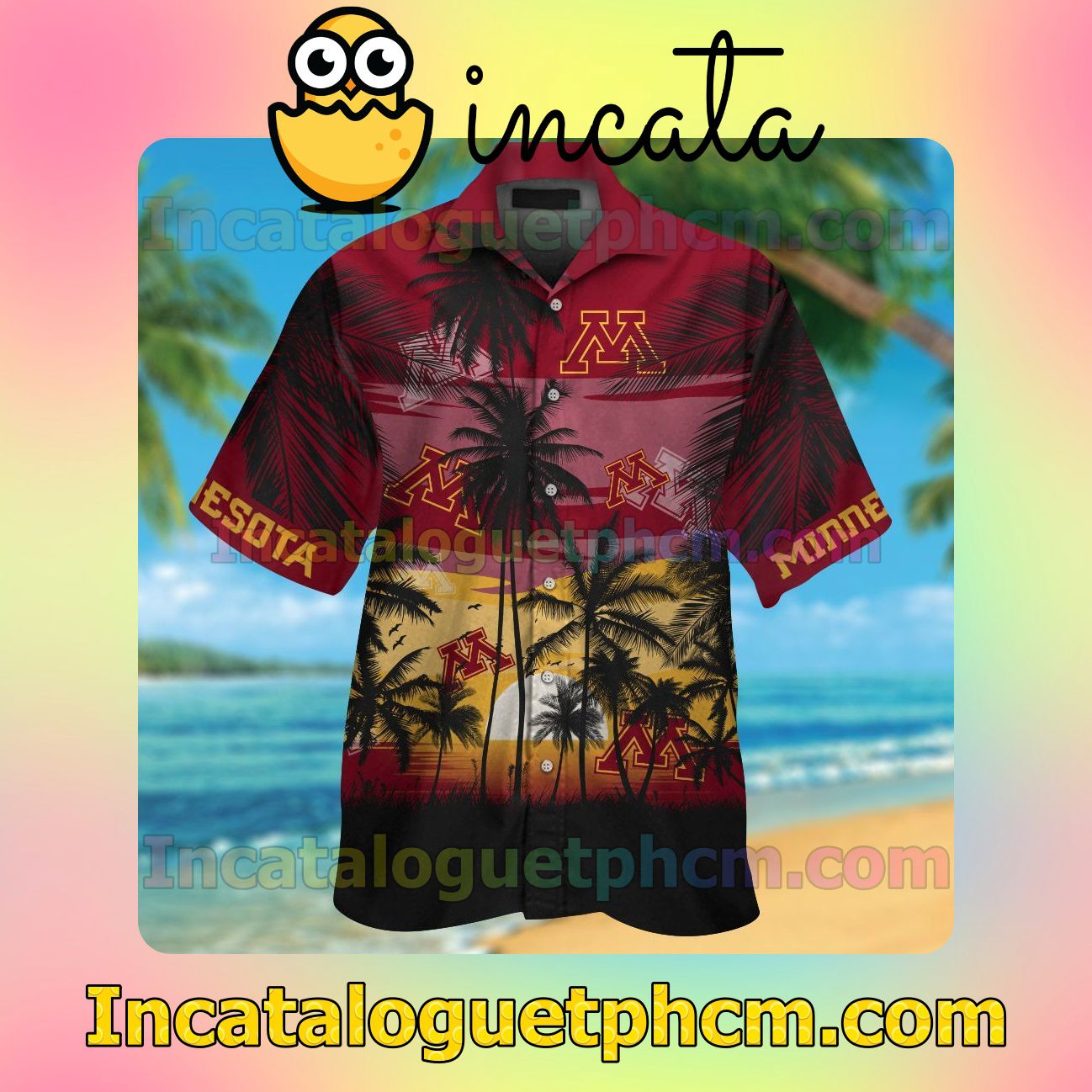 Minnesota Golden Gophers Beach Vacation Shirt, Swim Shorts