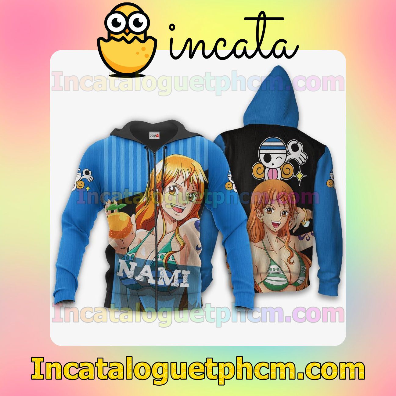 Nami Cat Burglar One Piece Anime Clothing Merch Zip Hoodie Jacket Shirts