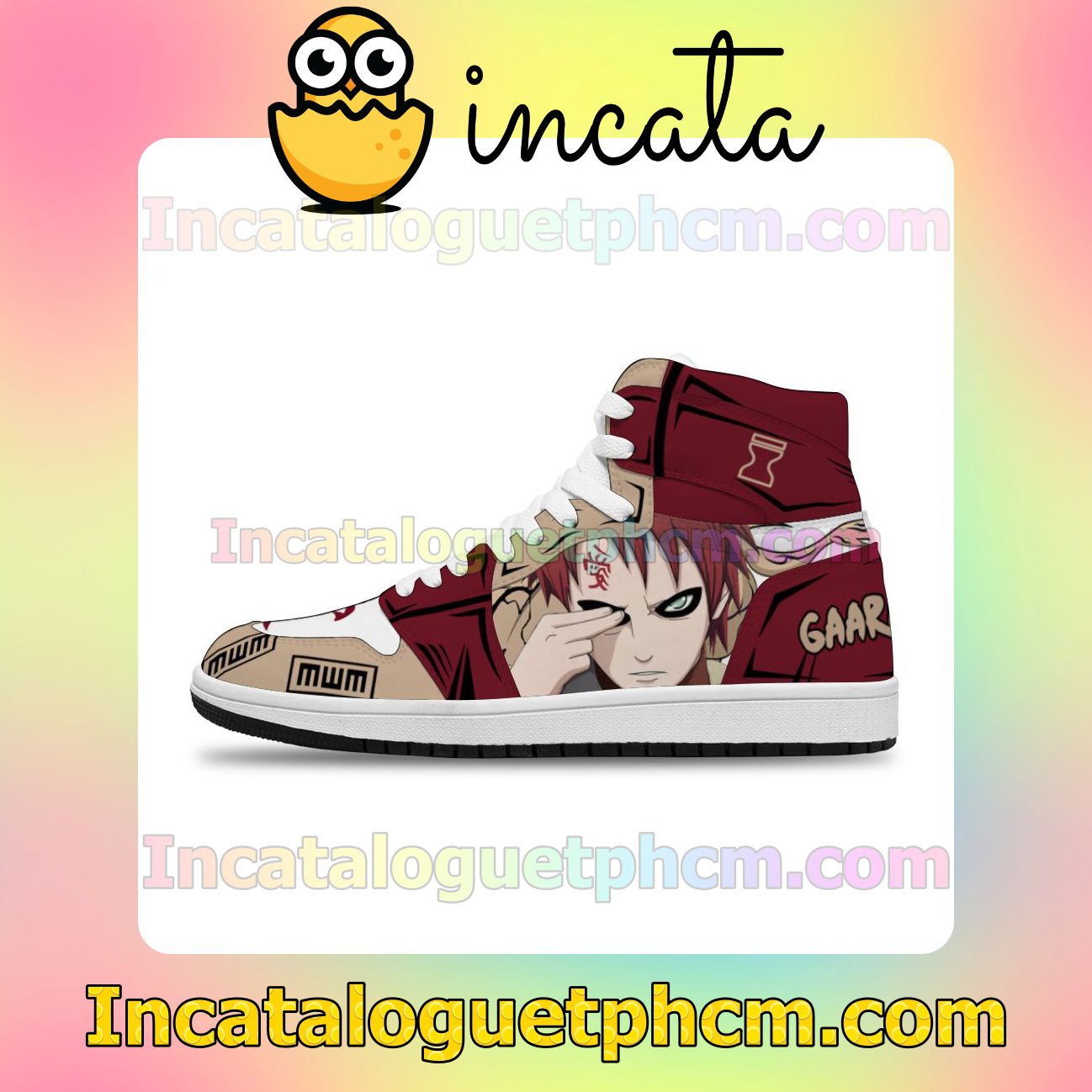 Naruto Gaara Sand Skill Costume Anime Air Jordan 1 Inspired Shoes