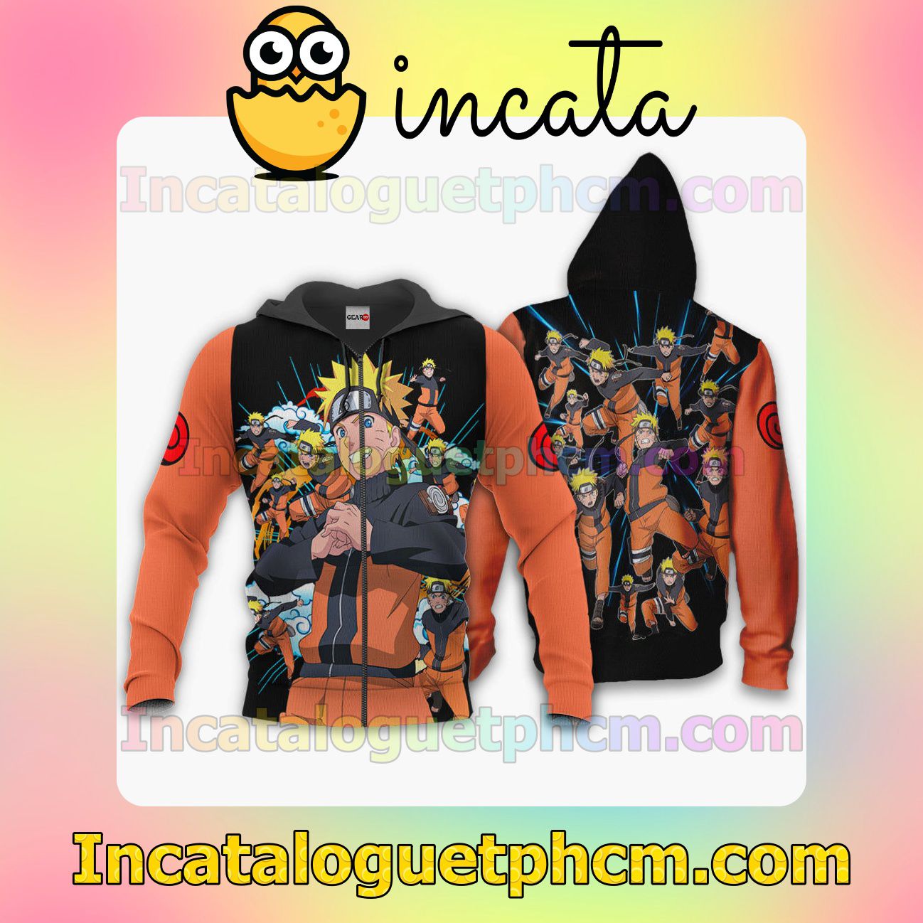 Naruto Uzumaki Shadow Clone Jutsu Naruto Anime Clothing Merch Zip Hoodie Jacket Shirts