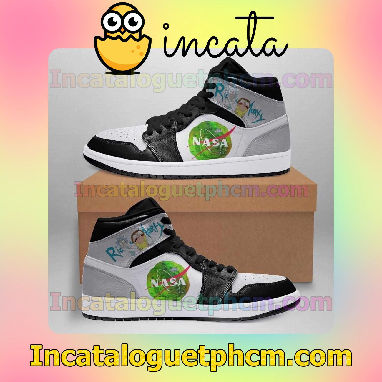 Nasa Rick And Morty 1s Air Jordan 1 Inspired Shoes
