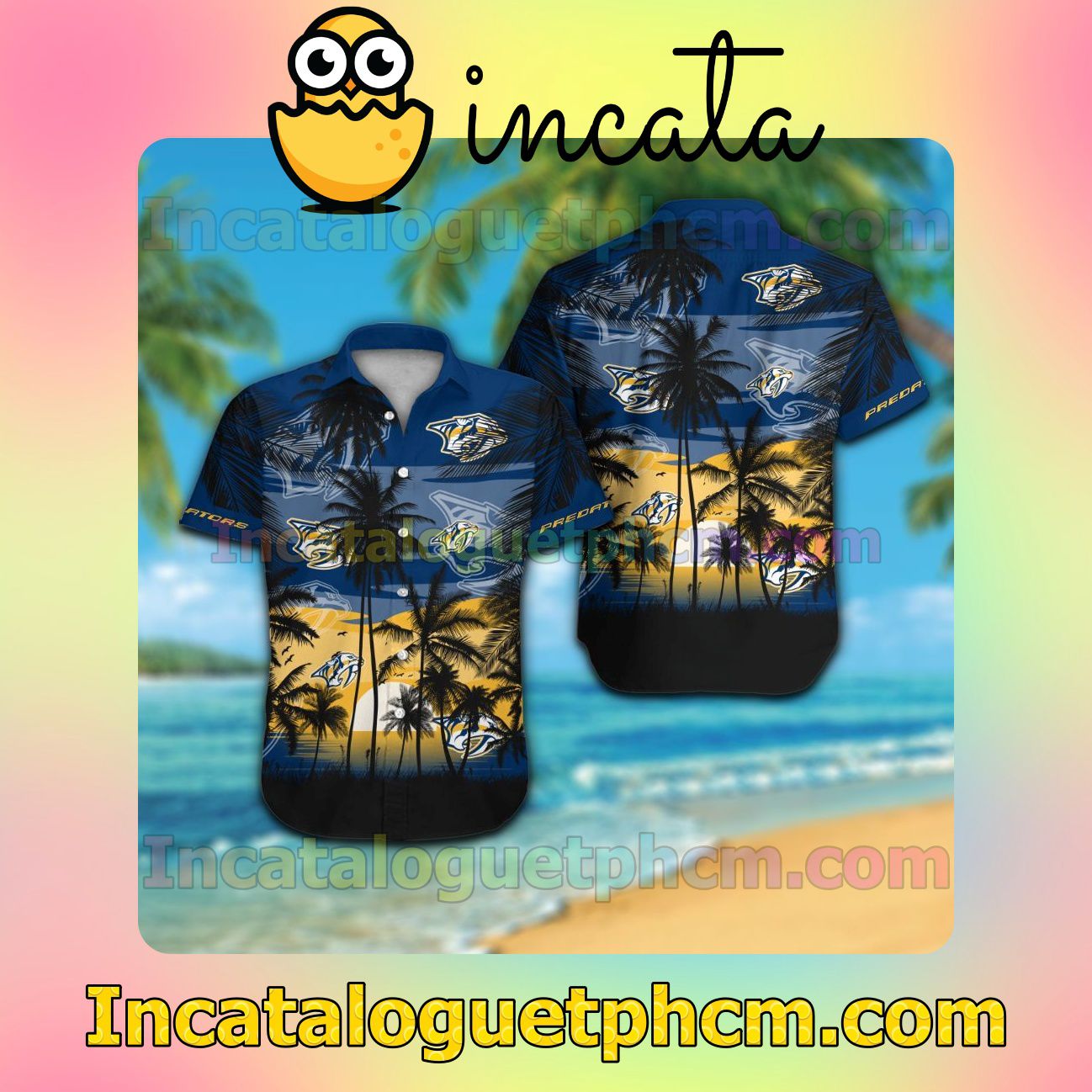 Nashville Predators Beach Vacation Shirt, Swim Shorts