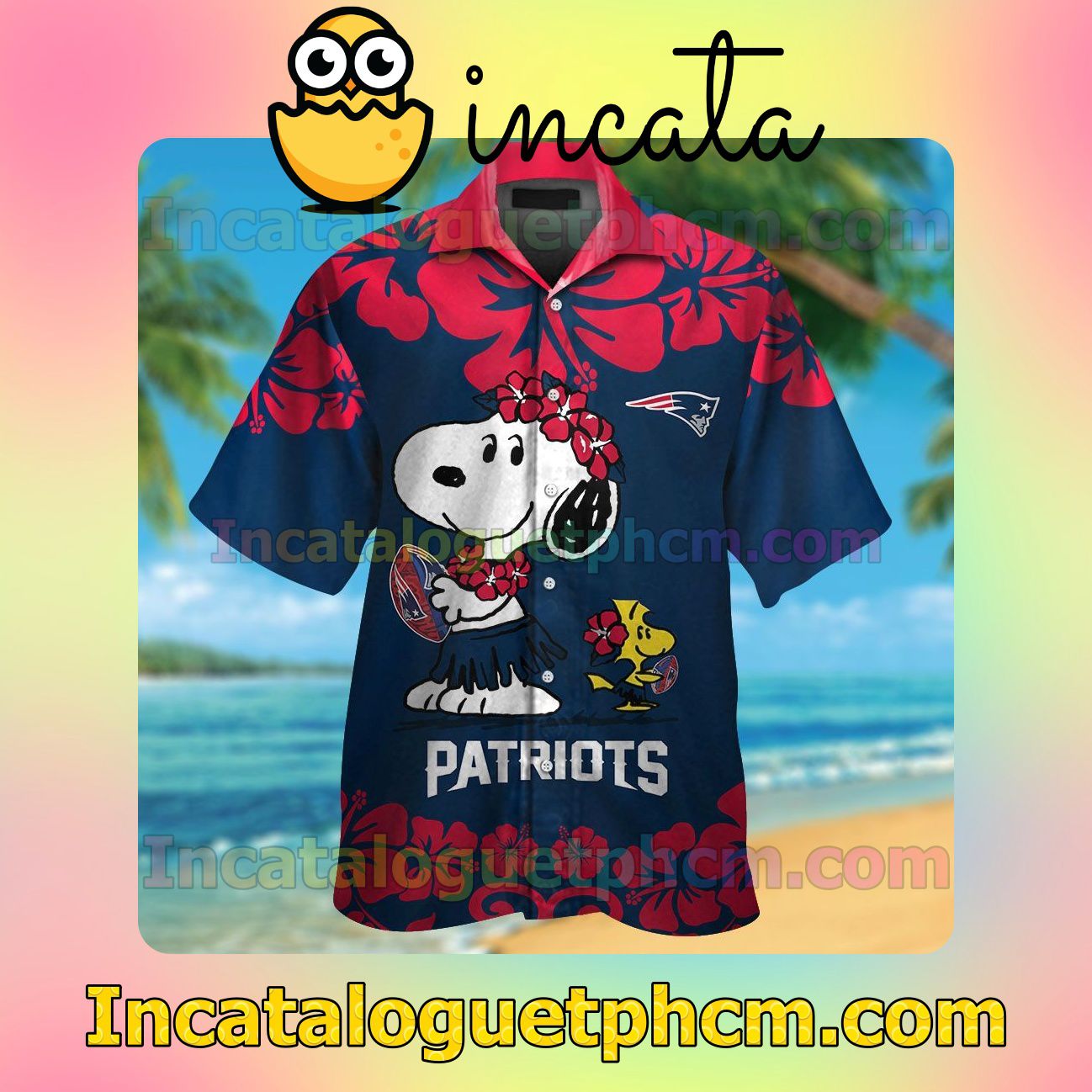 New England Patriots & Snoopy Beach Vacation Shirt, Swim Shorts