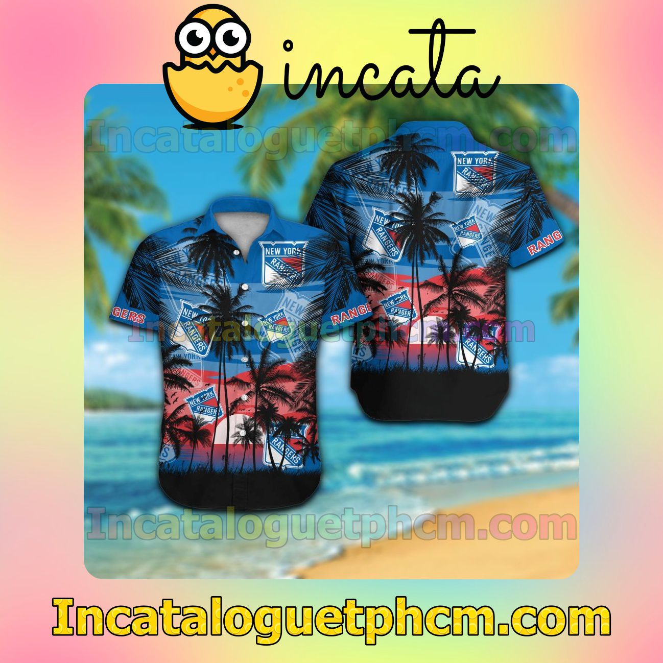 New York Rangers Beach Vacation Shirt, Swim Shorts