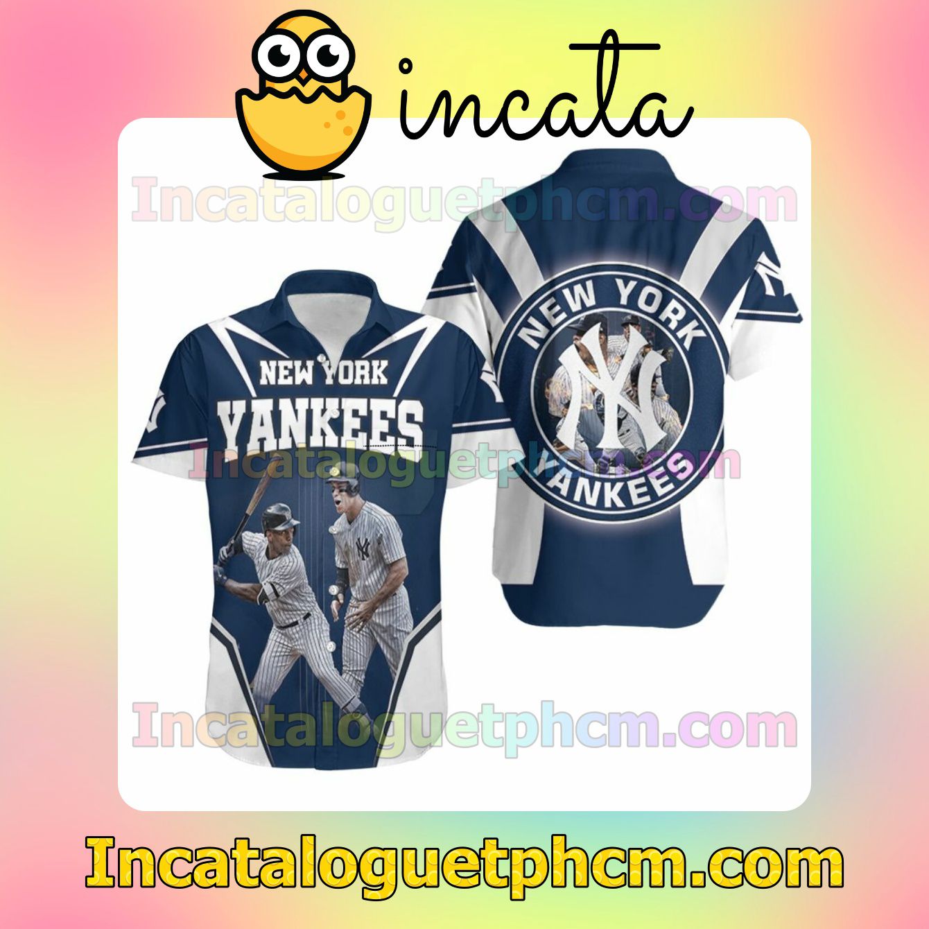 New York Yankees Andrew Mccutchen And Aaron Judge Custom Short Sleeve Shirt