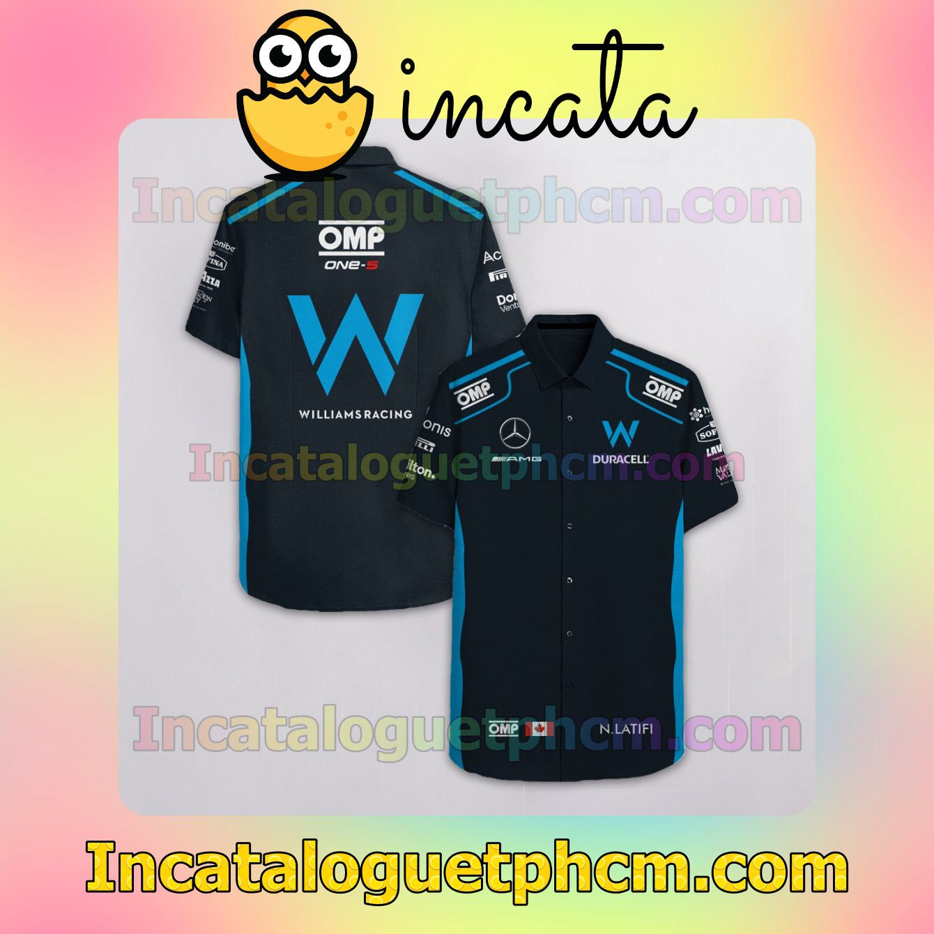George Russell 63 Mercedes AMG Petronas F1 Team Racing Team Viewer Ubs Button Shirt And Swim Trunk