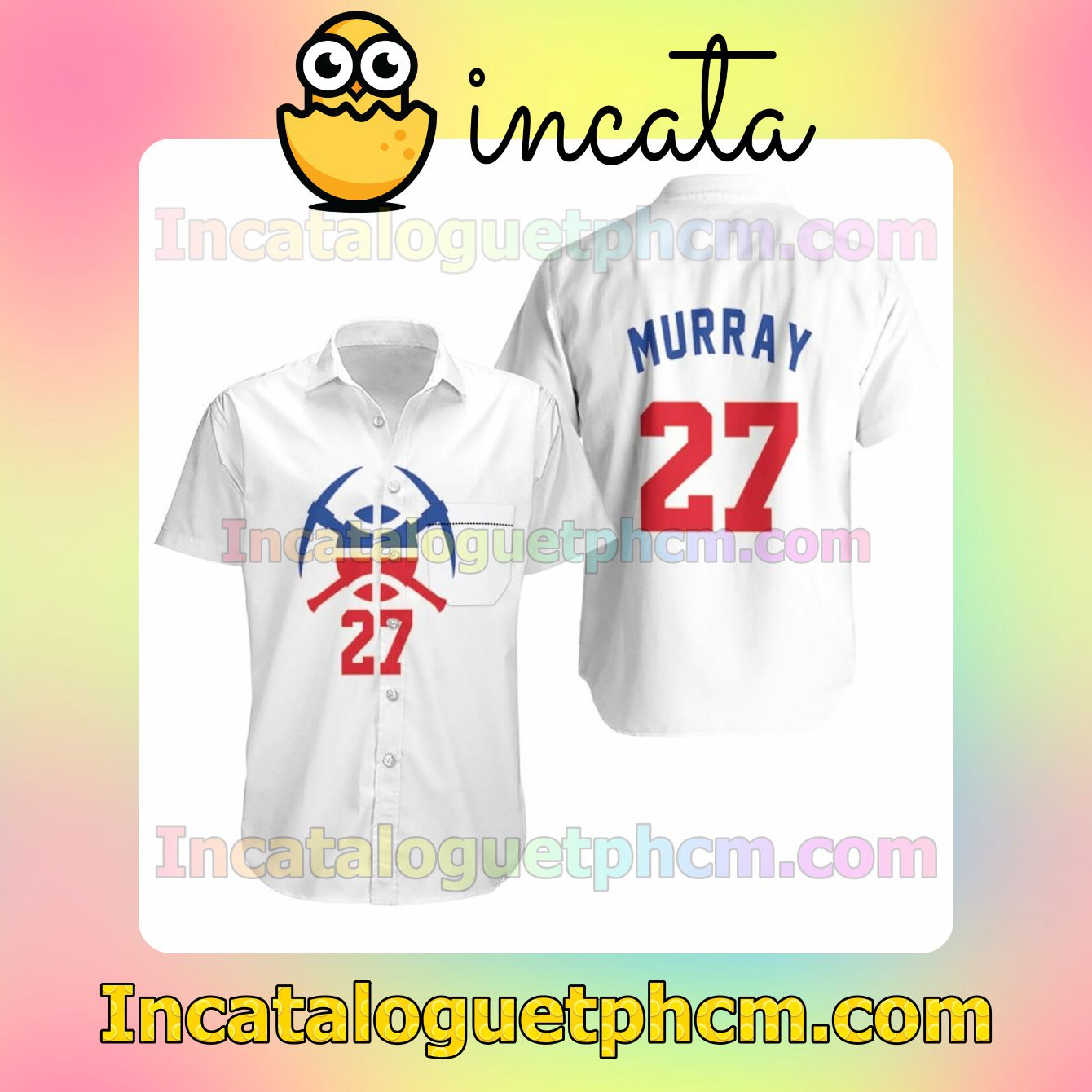 Nuggets Jamal Murray 2020-21 Earned Edition White Jersey Inspired Custom Short Sleeve Shirt