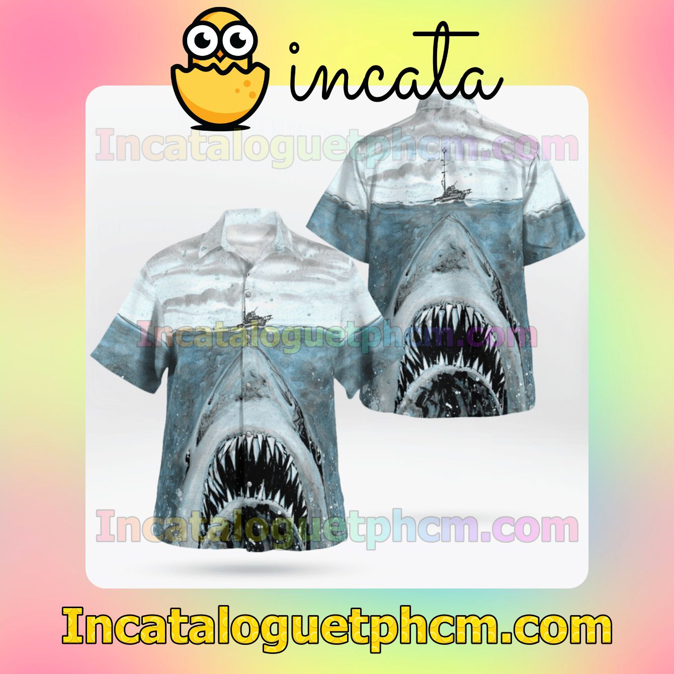 Ocean Shark Jaws Unisex Mens Short Sleeve Shirts