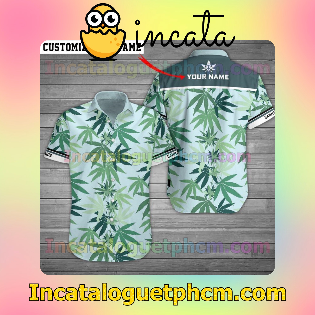 Personalized Cannabis Pattern Mens Short Sleeve Shirts