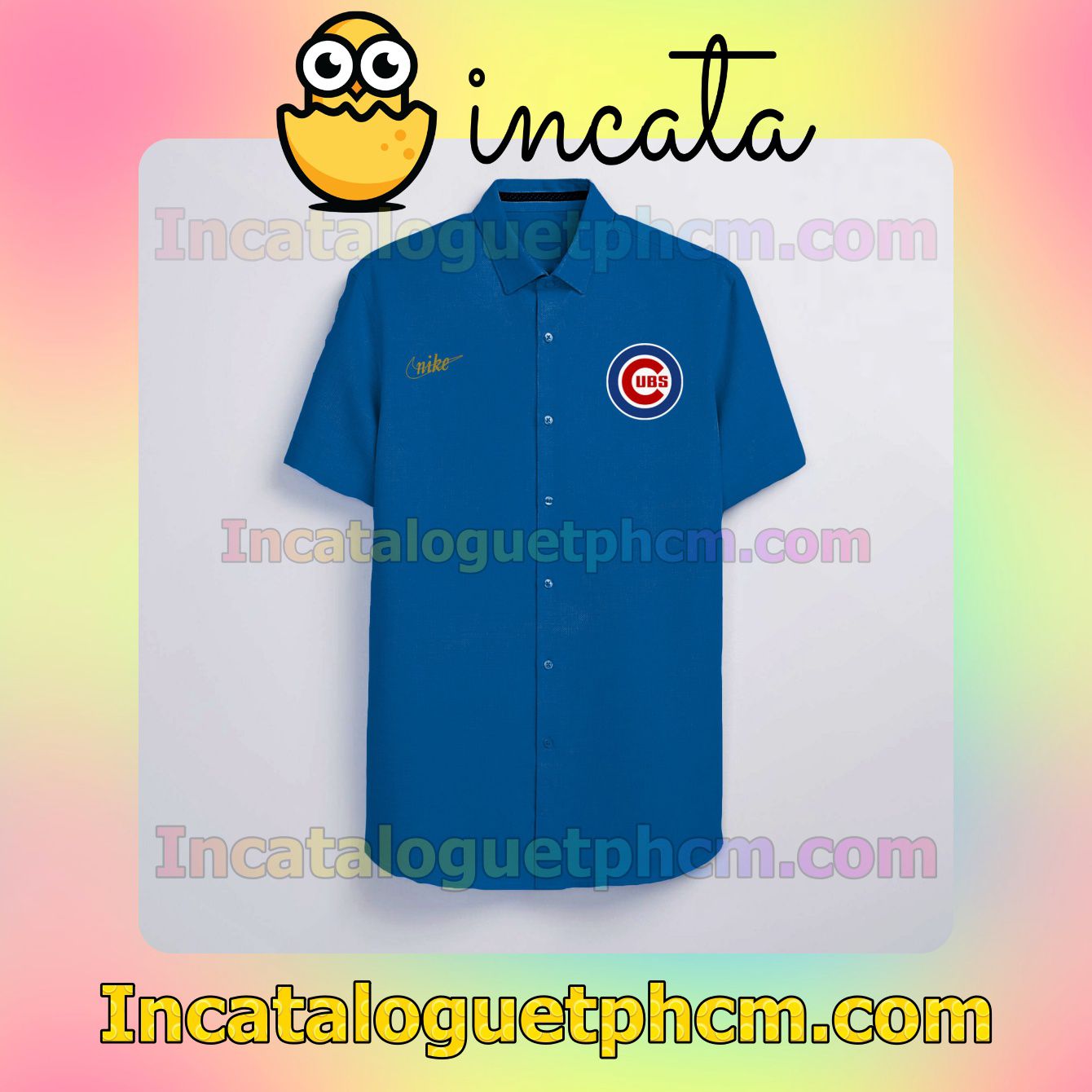 Personalized Chicago Cubs Blue Gift For Fans Button Shirt And Swim Trunk
