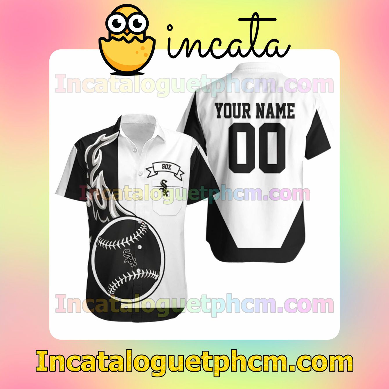 Personalized Chicago White Sox Black And White 3d Custom Short Sleeve Shirt