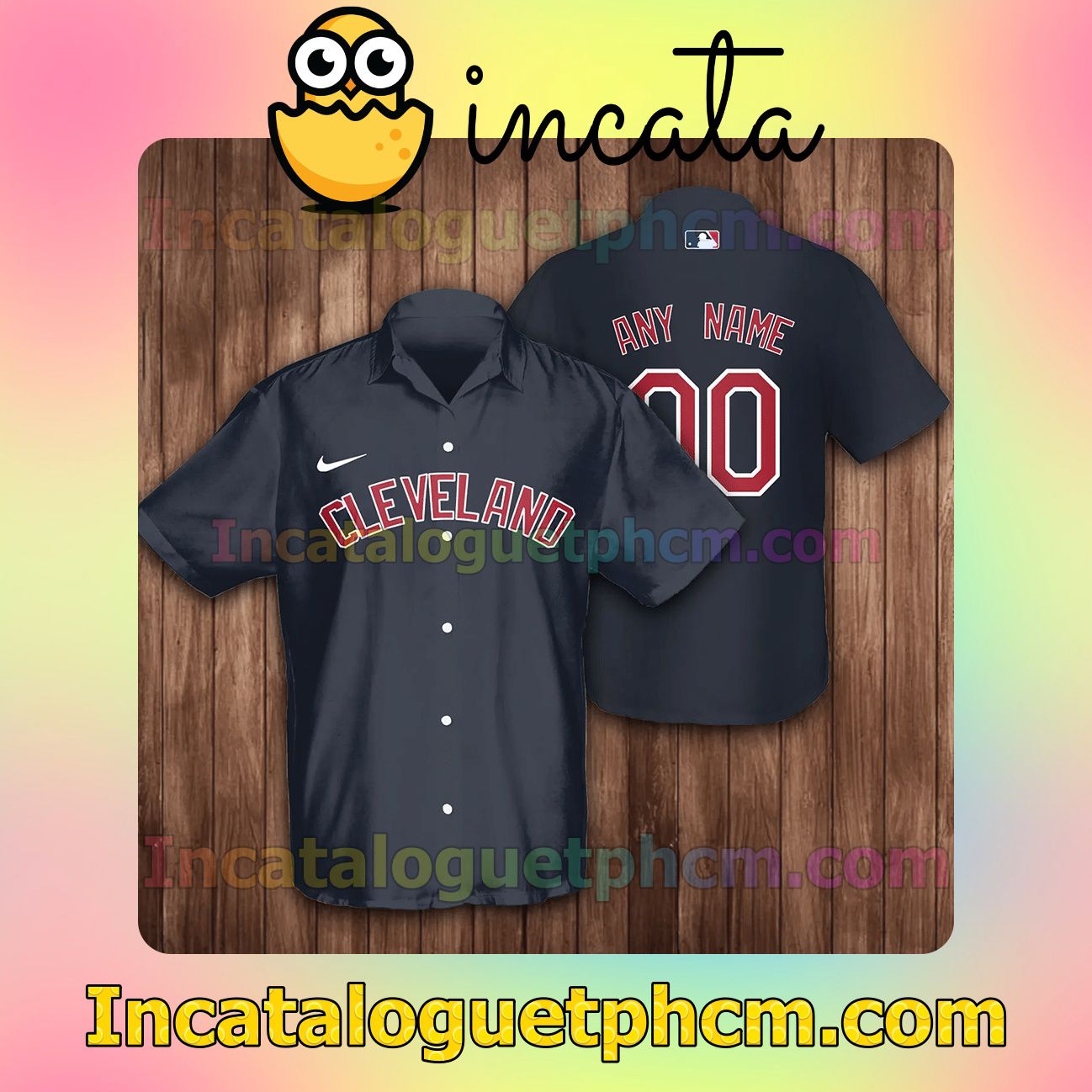 Personalized Cleveland Indians, Cleveland Guardians Baseball Button Shirt And Swim Trunk