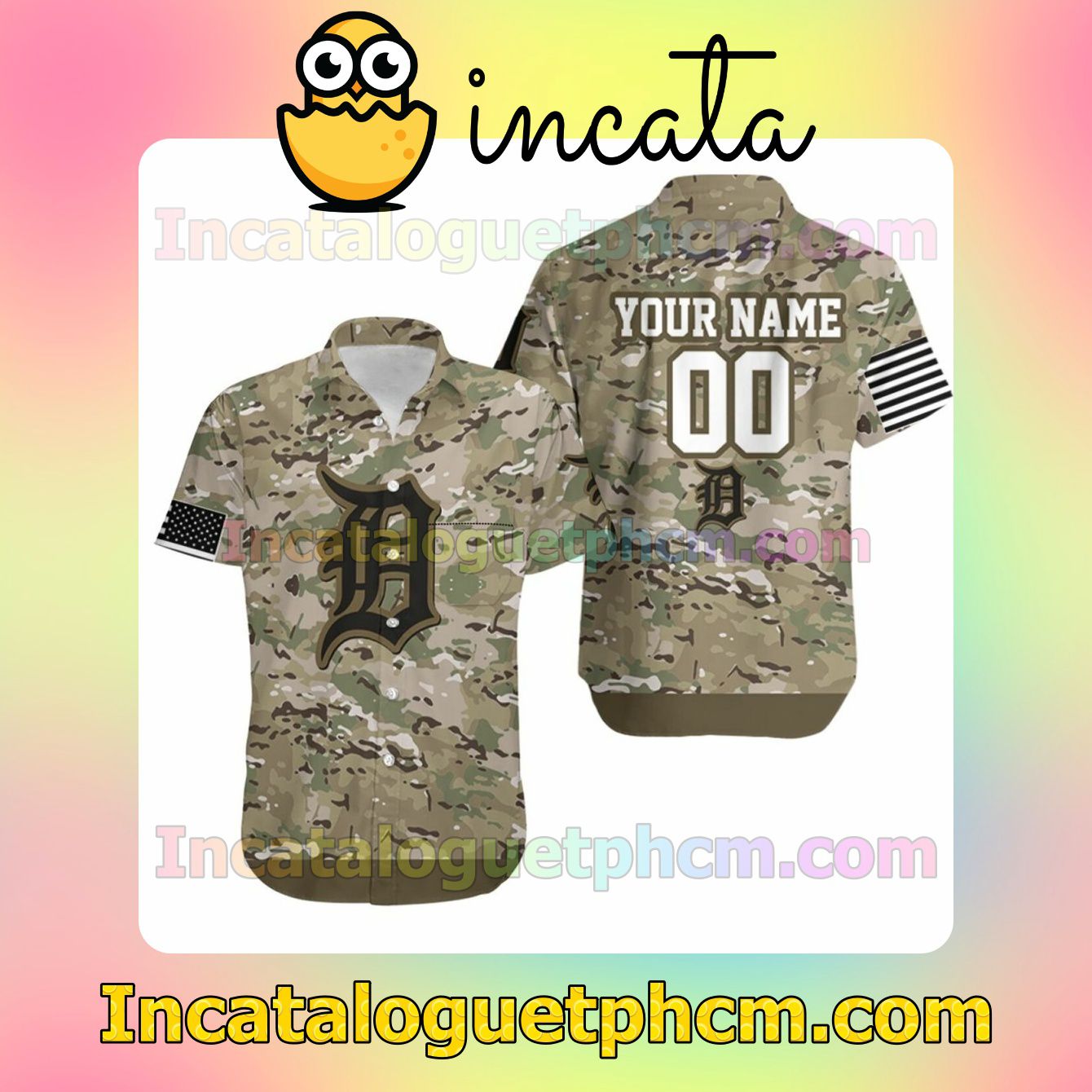 Personalized Detroit Tigers Camouflage Veteran 3d Custom Short Sleeve Shirt