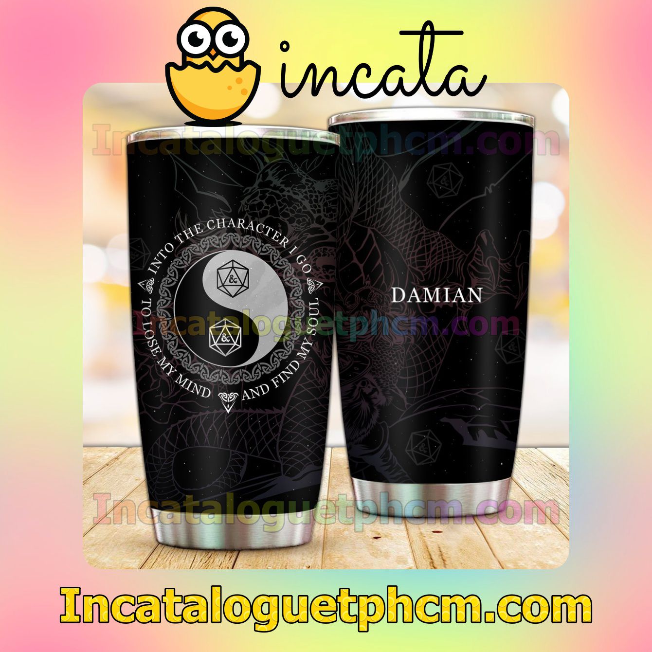 Adorable Personalized Dungeons Into The Character I Go To Lose My Mind And Find My Soul Tumbler Design Gift For Mom Sister