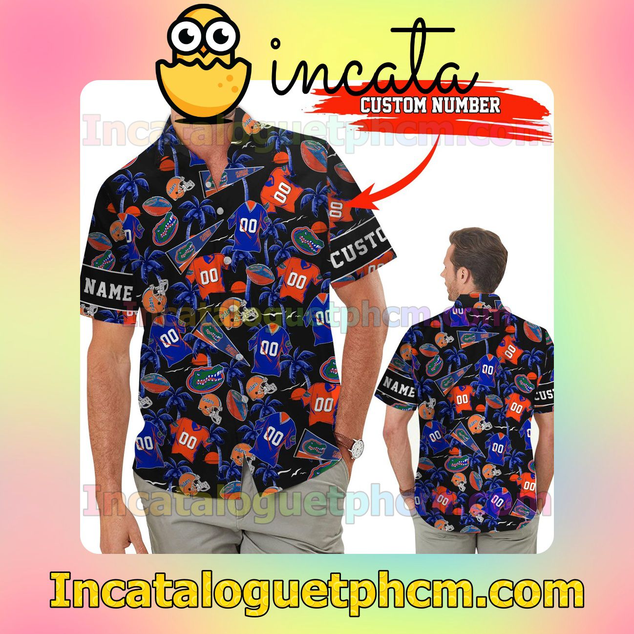 Personalized Florida Gators Beach Vacation Shirt, Swim Shorts