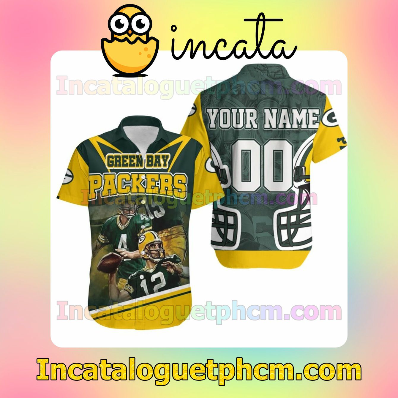 Personalized Green Bay Packers Aaron Rodgers Brett Favre Juwann Winfree Great Players Custom Short Sleeve Shirt