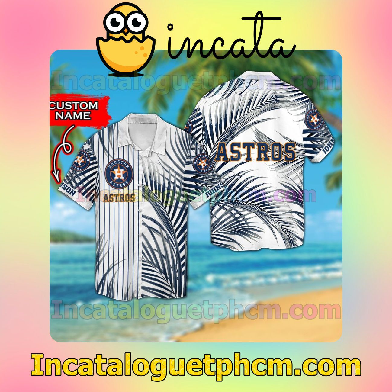 Personalized Houston Astros Beach Vacation Shirt, Swim Shorts