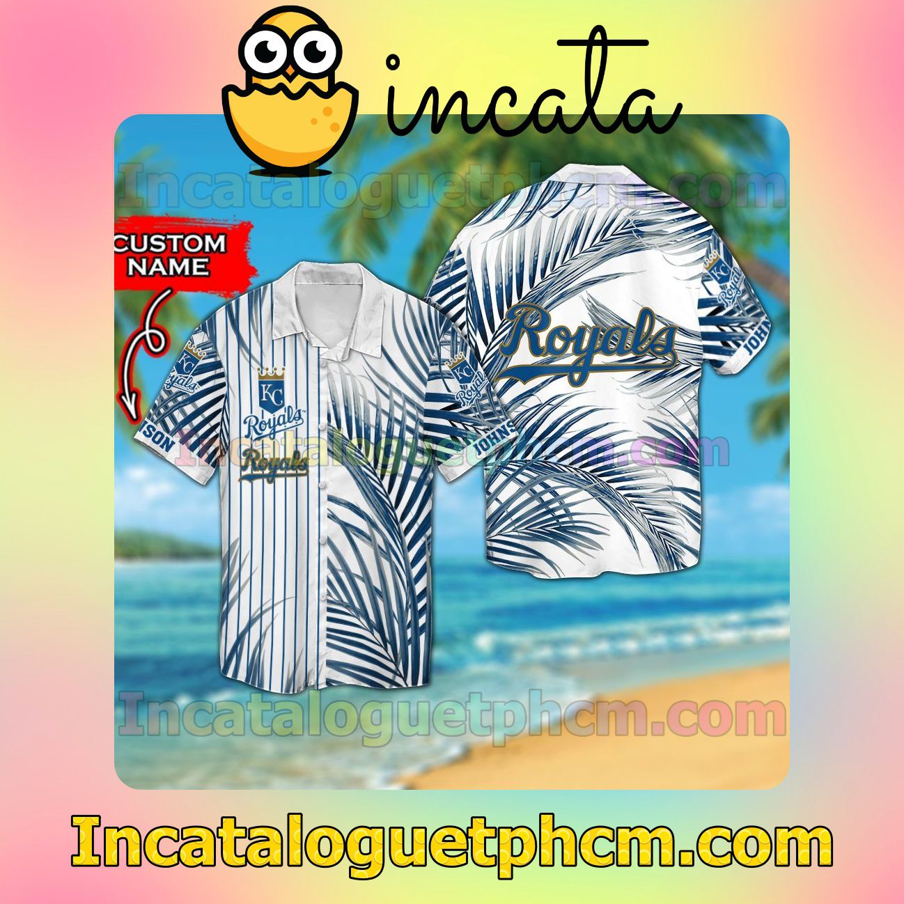 Personalized Kansas City Royals Beach Vacation Shirt, Swim Shorts