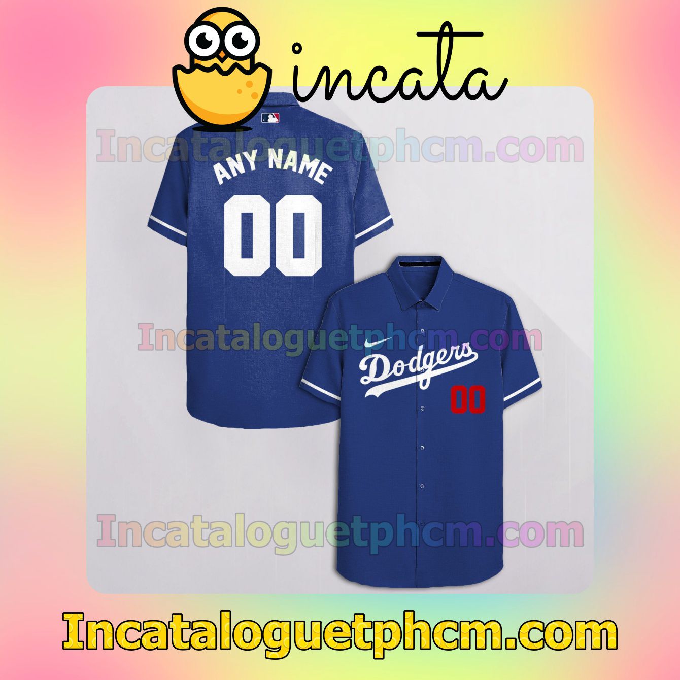 Personalized Los Angeles Dodgers Blue Gift For Fans Button Shirt And Swim Trunk