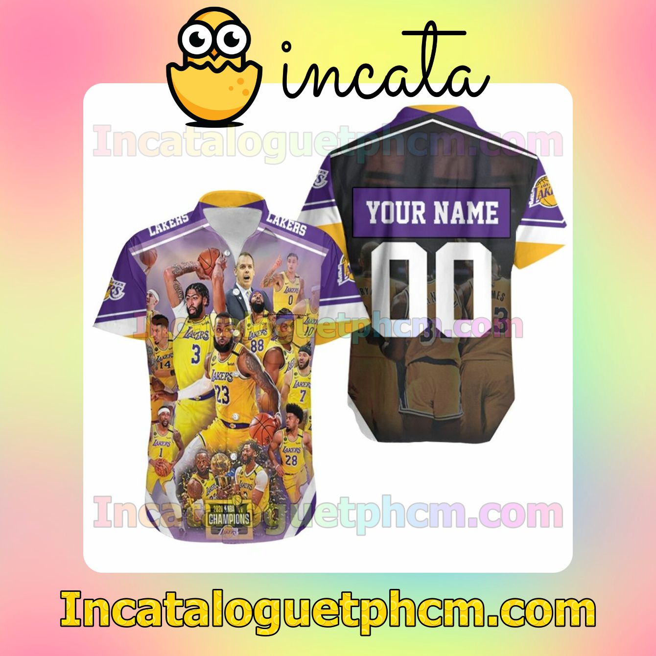 Personalized Los Angeles Lakers 2020 Champions Custom Short Sleeve Shirt