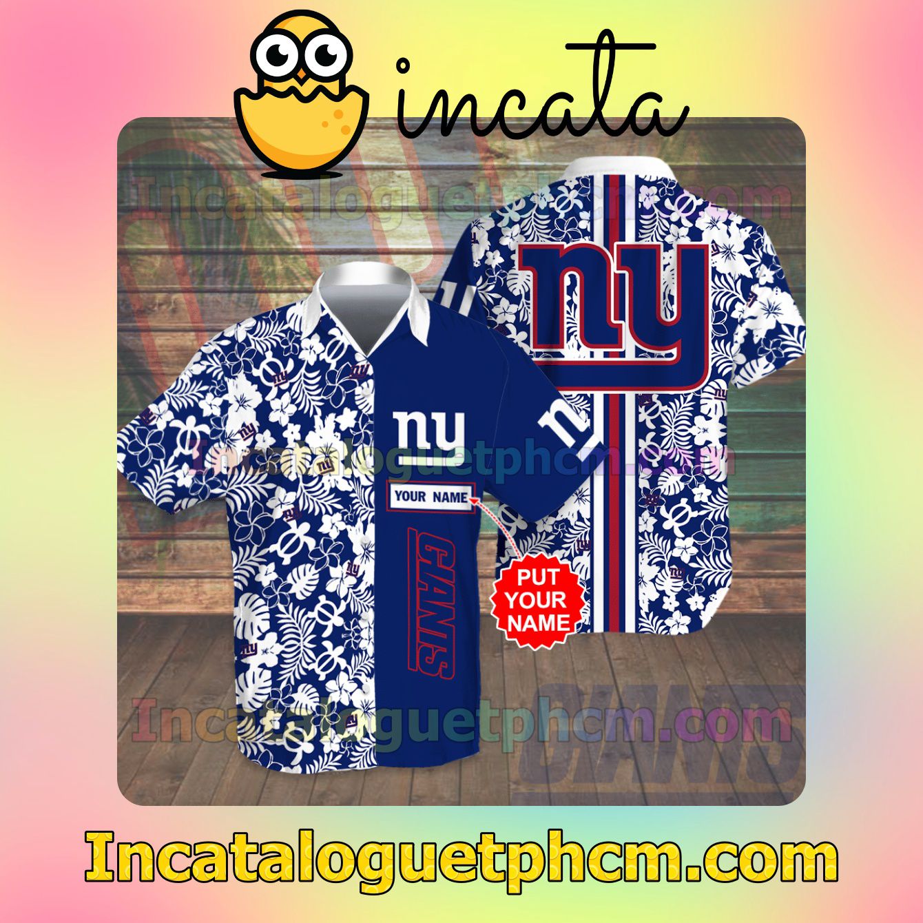 Personalized New York Giants Beach Vacation Shirt, Swim Shorts