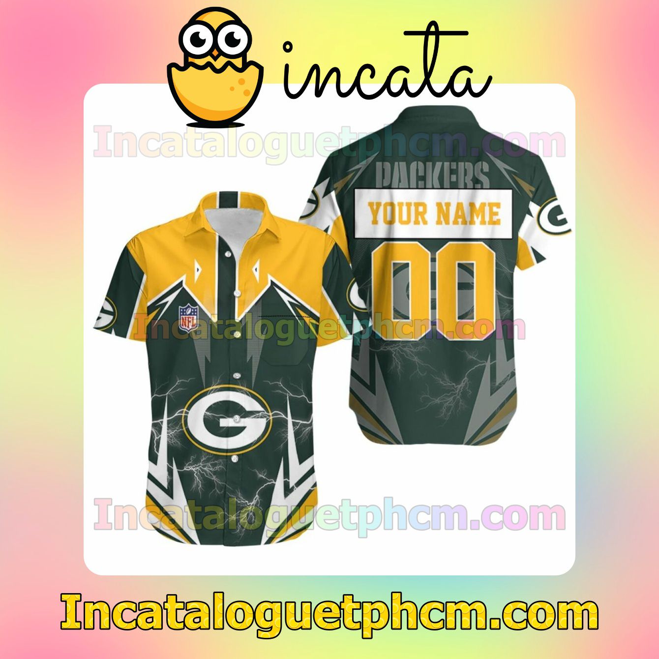 Personalized Nfl Green Bay Packers Lightning Custom Short Sleeve Shirt