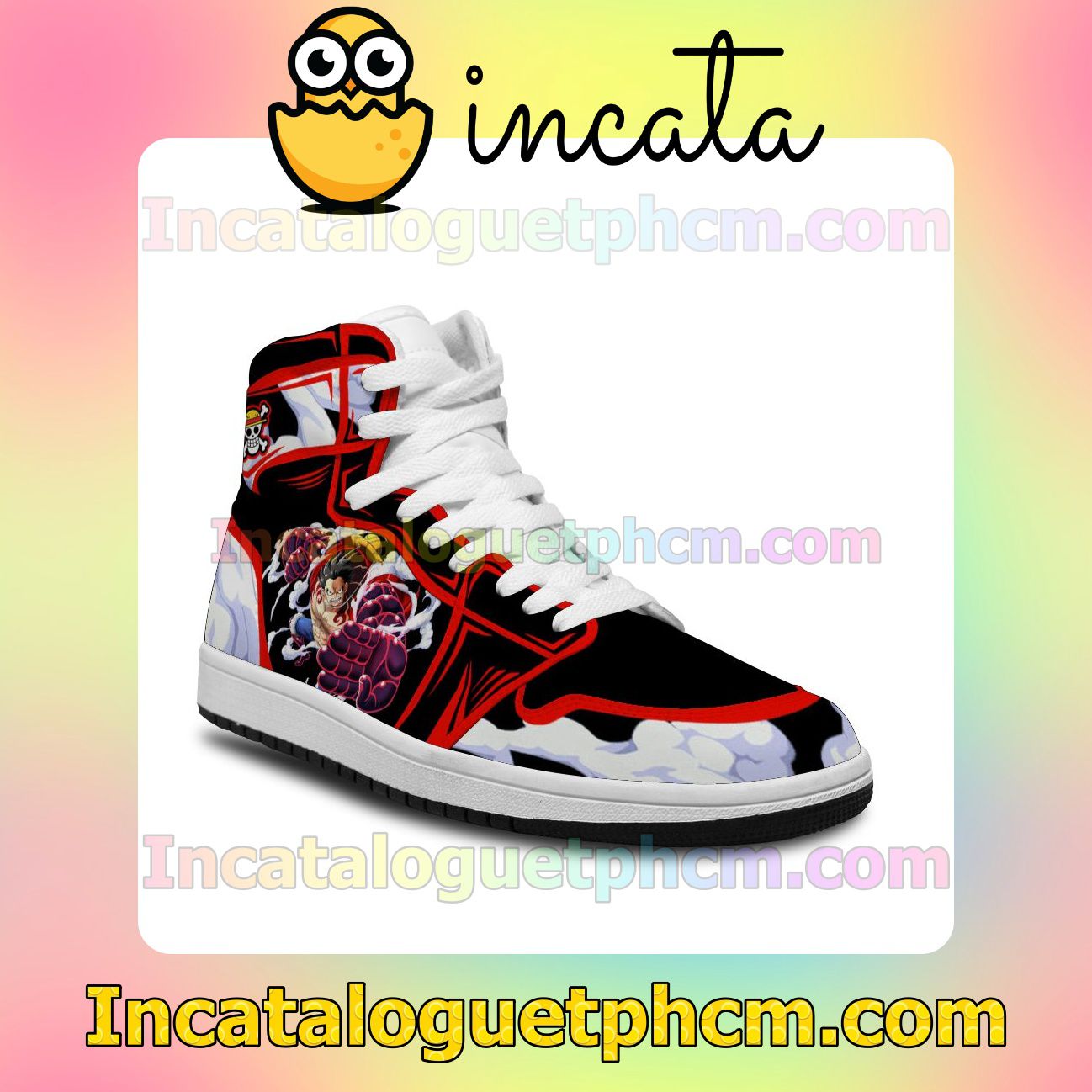 Drop Shipping Personalized One Piece Custom Shoes Luffy Gear 4 Custom Snakeman Anime Air Jordan 1 Inspired Shoes