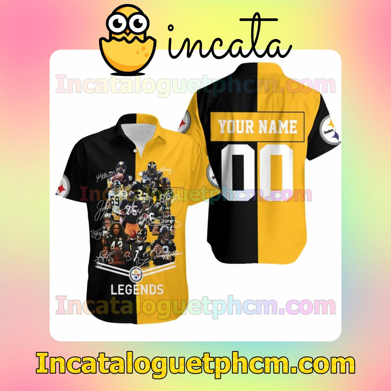Personalized Pittsburgh Steelers Great Players Signature Legends Custom Short Sleeve Shirt