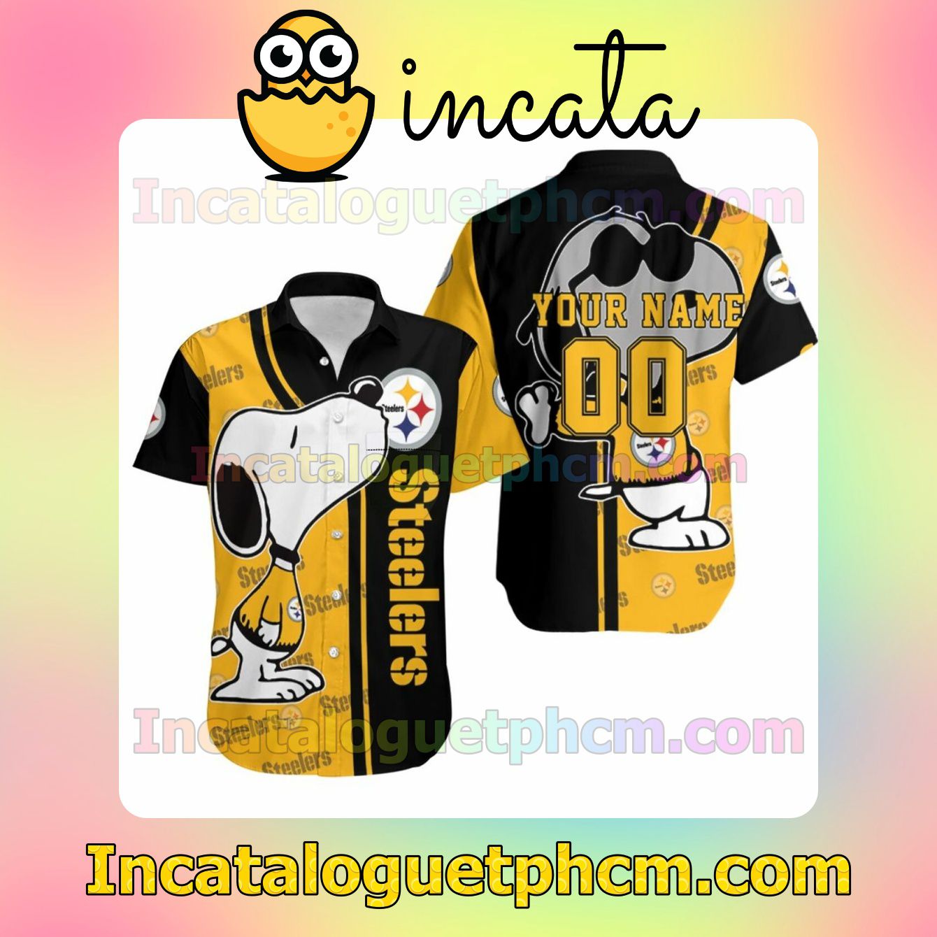 Personalized Pittsburgh Steelers Snoopy Custom Short Sleeve Shirt