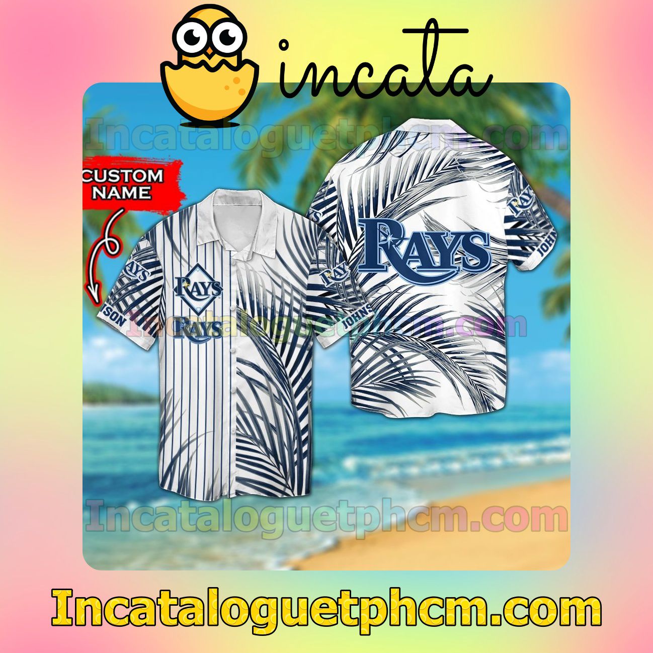 Personalized Tampa Bay Rays Beach Vacation Shirt, Swim Shorts