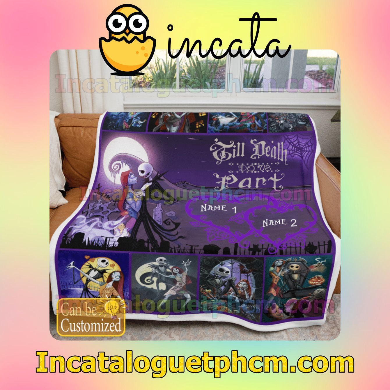 Drop Shipping Personalized The Nightmare Before Christmas Till Death Do Us Part Gift Mom Dad Blankets