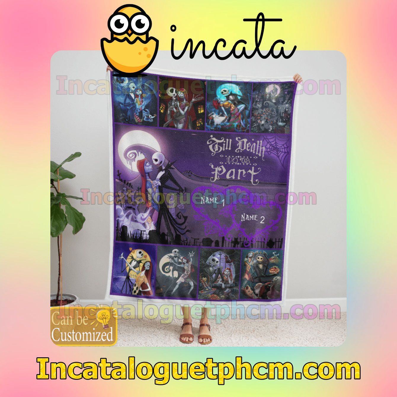 Great Quality Personalized The Nightmare Before Christmas Till Death Do Us Part Gift Mom Dad Blankets