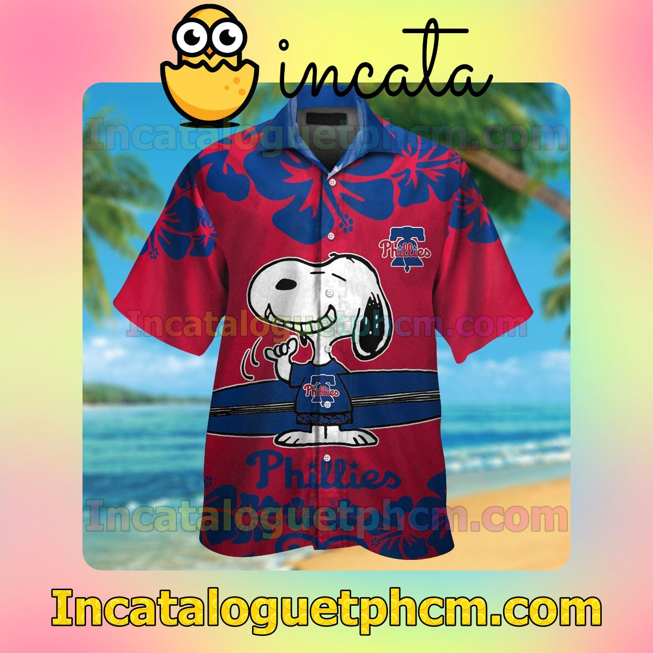 Philadelphia Phillies Snoopy Beach Vacation Shirt, Swim Shorts