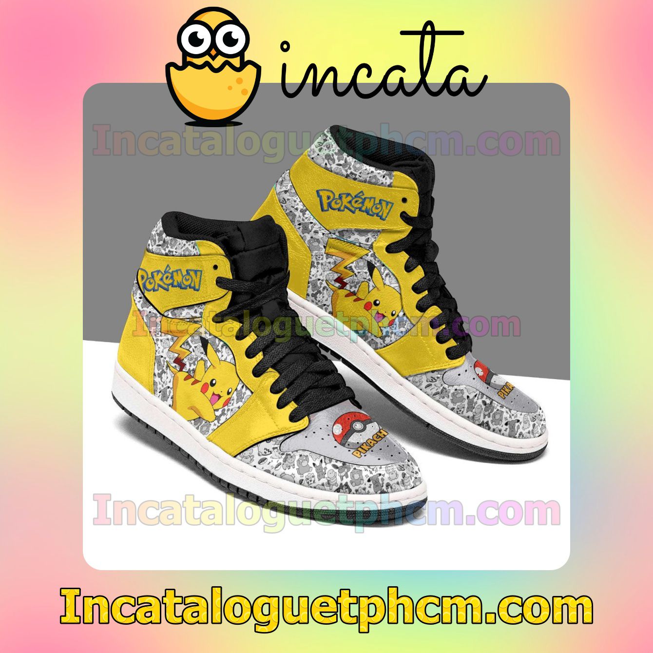 Pikachu Anime Pokemon Anime Air Jordan 1 Inspired Shoes
