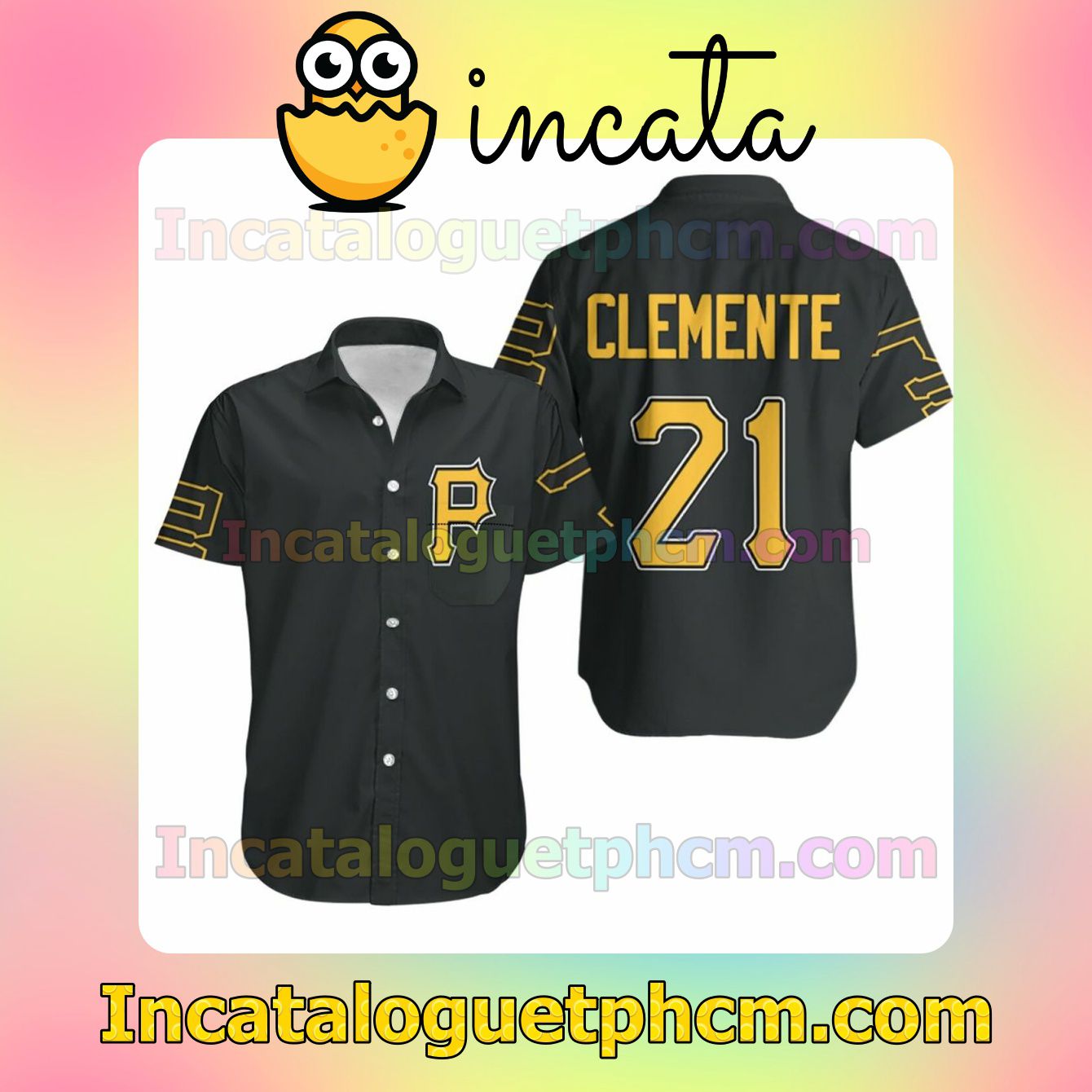 Pittsburgh Pirates Roberto Clemente 21 Mlb Black Jersey Inspired Custom Short Sleeve Shirt