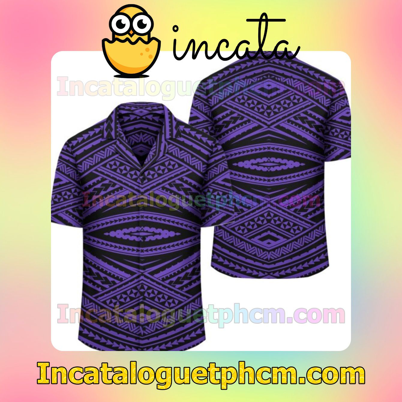 Polynesian Tatau Violet Mens Short Sleeve Shirt