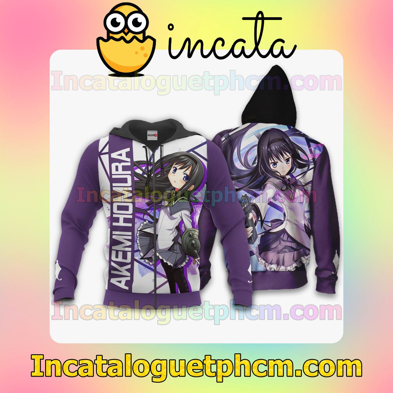 Puella Magi Madoka Magica Akemi Homura Anime Clothing Merch Zip Hoodie Jacket Shirts