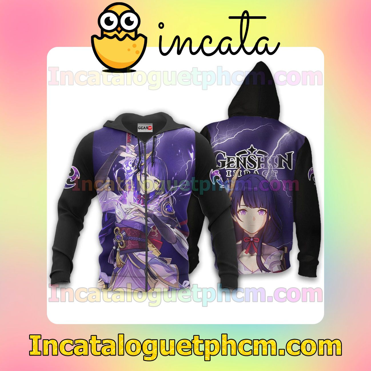 Raiden Shogun Genshin Impact Anime Clothing Merch Zip Hoodie Jacket Shirts