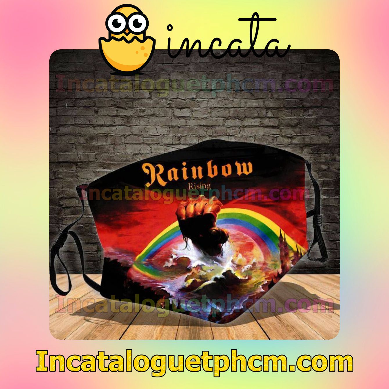 Rainbow Rising Album Cover Cotton Masks