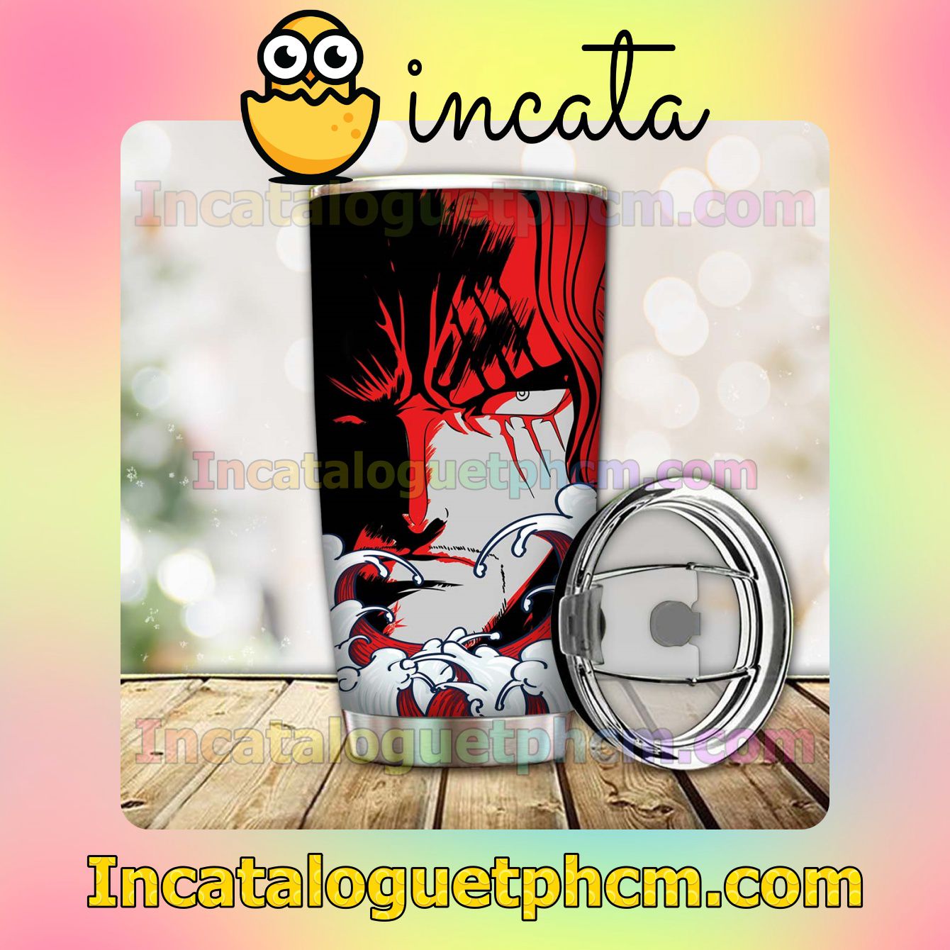 Get Here Red-haired Shanks One Piece Tumbler Design Gift For Mom Sister