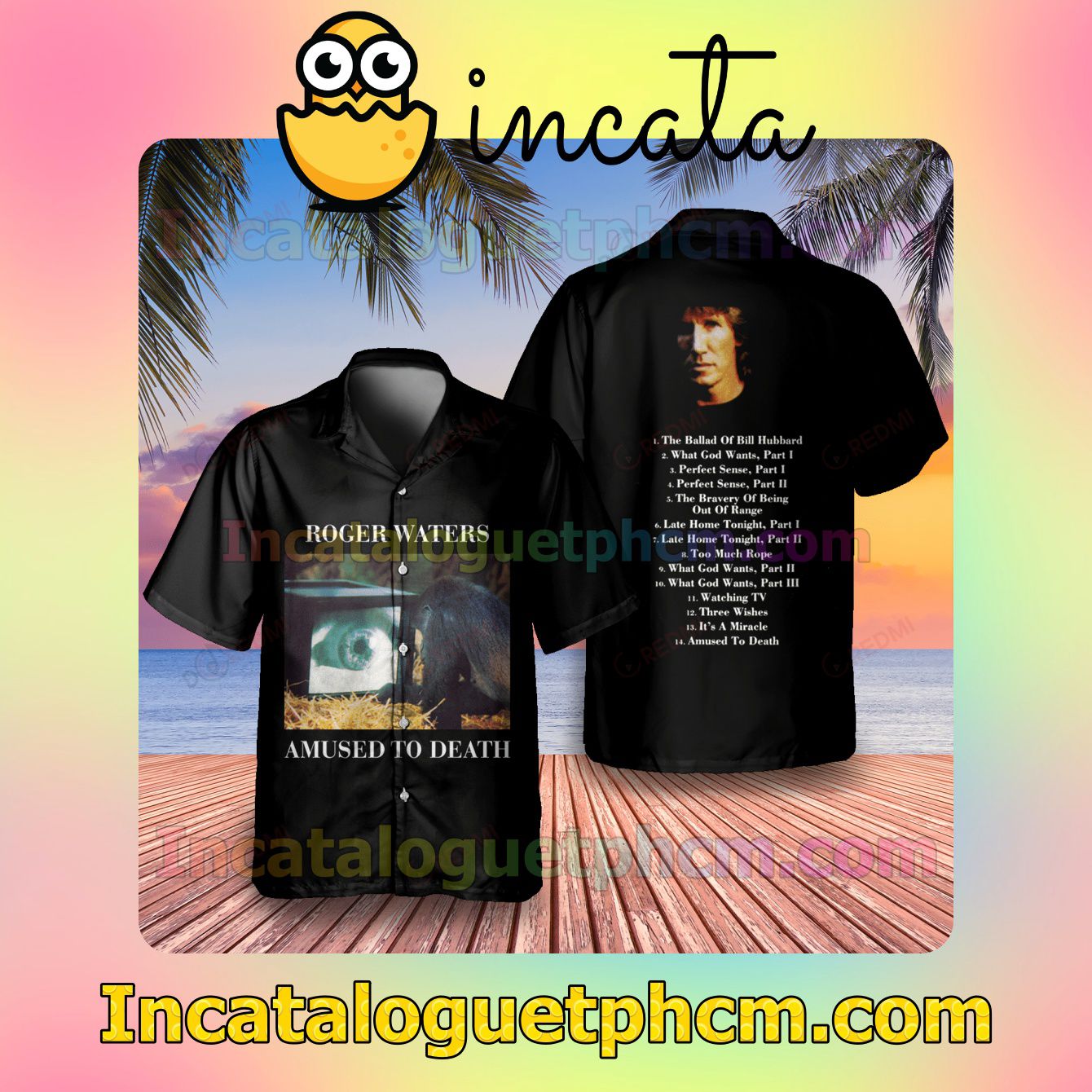 Roger Waters Amused To Death Album Cover Men Vacation Shirts