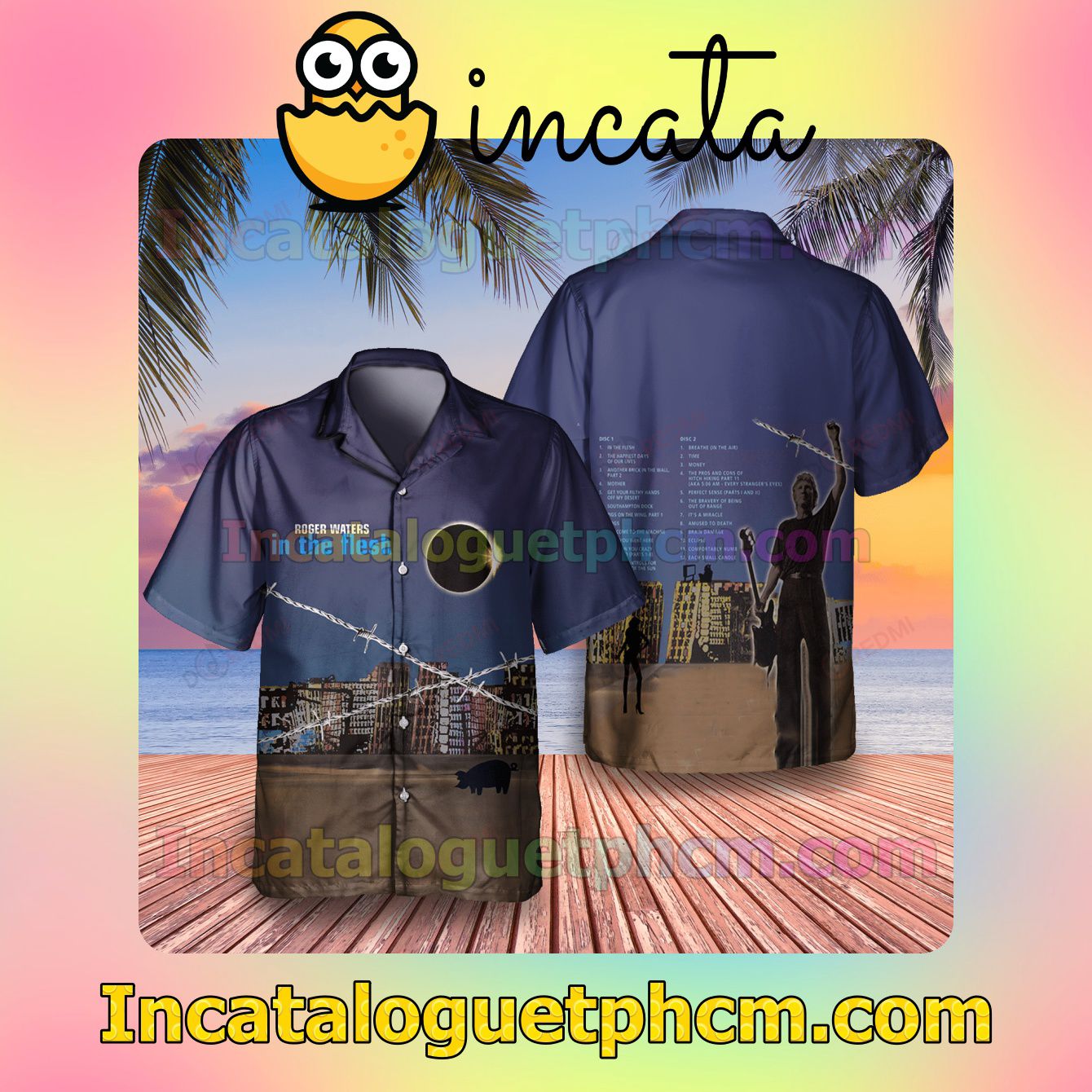 Roger Waters In The Flesh Album Cover Men Vacation Shirts