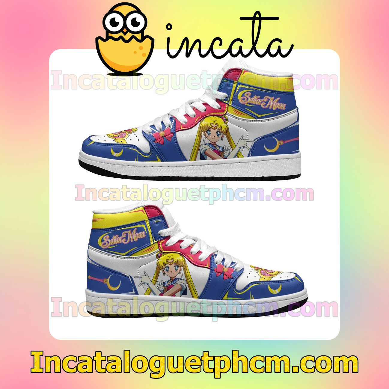 Sailor Moon Merch Custom Anime Air Jordan 1 Inspired Shoes
