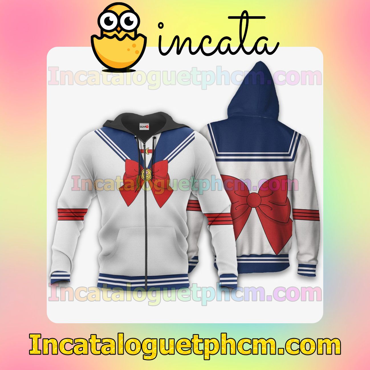 Sailor Moon Uniform Sailor Anime Clothing Merch Zip Hoodie Jacket Shirts