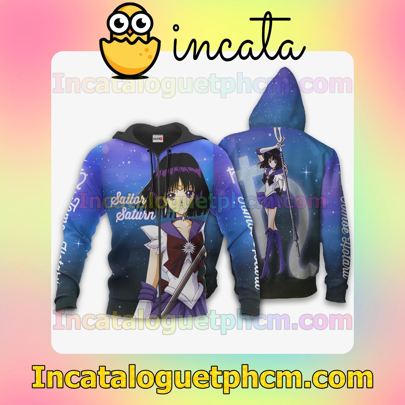 Sailor Saturn Hotaru Tomoe Sailor Moon Anime Clothing Merch Zip Hoodie Jacket Shirts