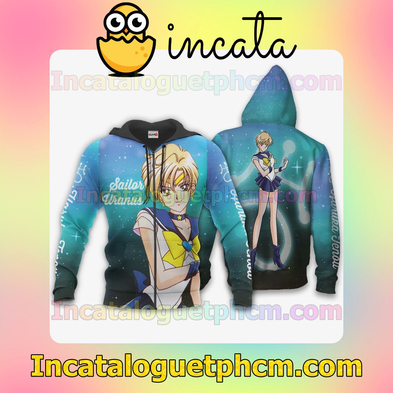 Sailor Uranus Haruka Tenoh Sailor Moon Anime Clothing Merch Zip Hoodie Jacket Shirts