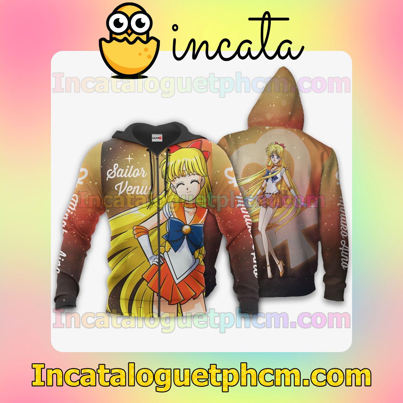 Sailor Venus Minako Aino Sailor Moon Anime Clothing Merch Zip Hoodie Jacket Shirts