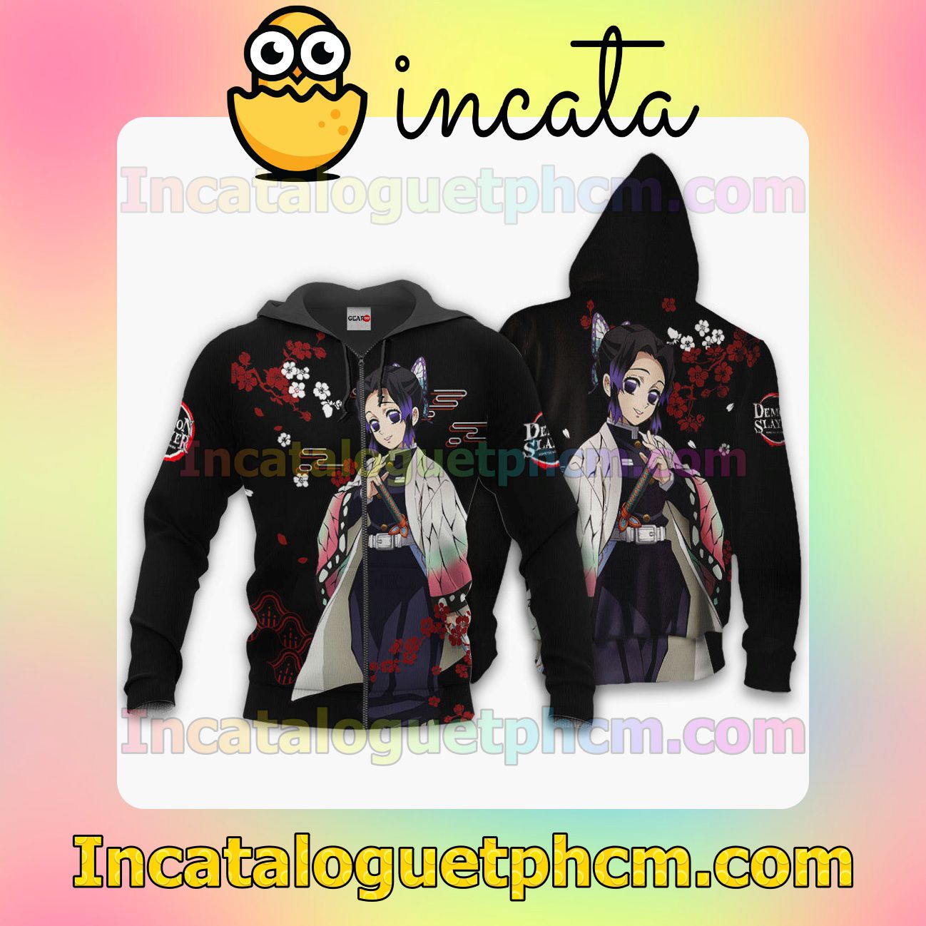 Shinobu Kocho Demon Slayer Anime Japan Style Clothing Merch Zip Hoodie Jacket Shirts