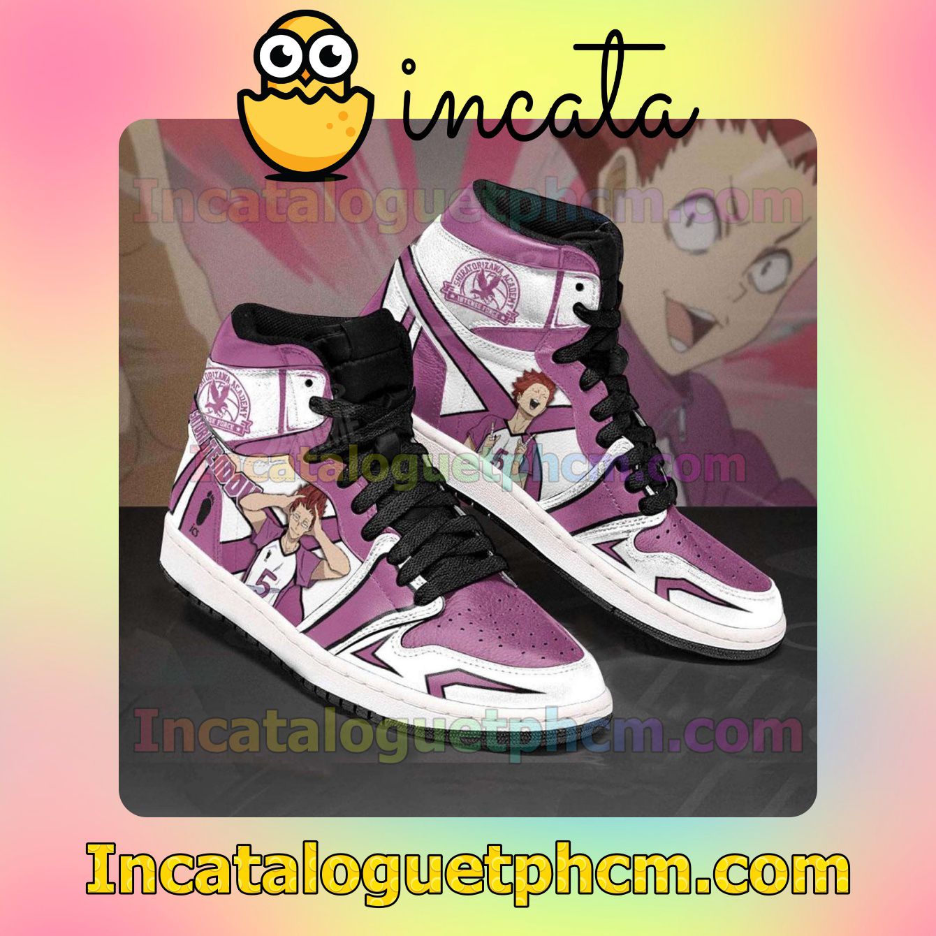 Shiratorizawa Satori Tendou Haikyuu Anime Air Jordan 1 Inspired Shoes